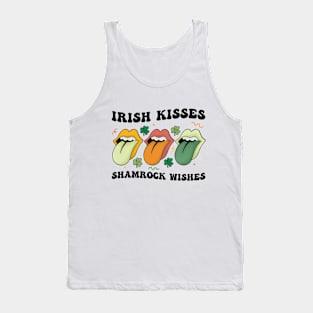 "Irish Kisses Shamrock Wishes" Tongue Out Tank Top